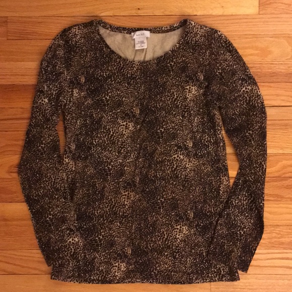 🔵 2/$22❗️EUC 🐯KATE HILL Animal Print Crewneck Women’s M - Picture 2 of 7